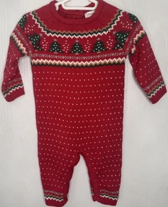 TOMMY BAHAMA Jumper Baby Girl CHRISTMAS SWEATER SIZE 3-6 Months Red Hearts - Picture 1 of 8
