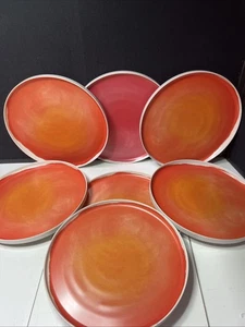 Opal House Melamine Dinner Plates Orange Summer Citrus Lot Of 7 - Picture 1 of 4