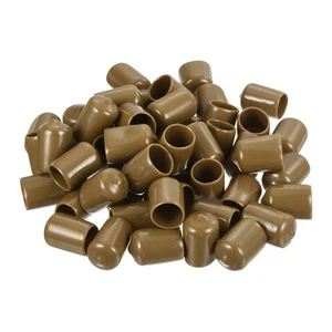100PCS Embouts en Caoutchouc 14mm ID Vinyle Pvc Capuchon Boulon Rond Tube Marron - Imagen 1 de 5