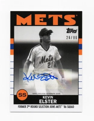 2021 TOPPS ESPN ONCE UPON A TIME IN QUEENS KEVIN ELSTER BLUE ORANGE AUTO /86 - Image 1 of 2