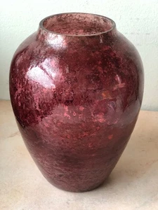 Unique & Stunning Large Vintage Pink or Red Mercury Style Glass Vase - Picture 1 of 22