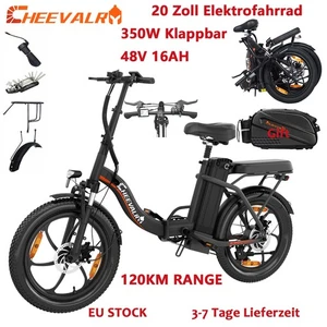 Cheevalry 20" 500W Elektrofahrrad 48V 16AH Fat Tire EBike Faltbar C16 Cityräder - Bild 1 von 18