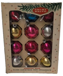 12 DE COLECCIÓN BRILLANTE BRITE - 1 3/4 pulgadas - Adornos de Navidad Vidrio Varios Colores Caja - Imagen 1 de 10