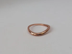 925 Silver Elanza Ring.Rose Gold Tinted. SIZE P - Picture 1 of 6