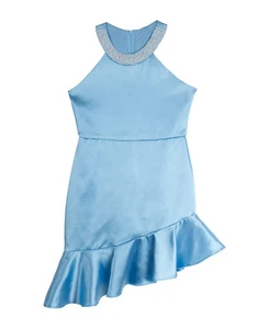 RARE EDITIONS Big Girls Sleeveless Imitation Pearl Halter Social Dress Size 10 - Picture 1 of 1