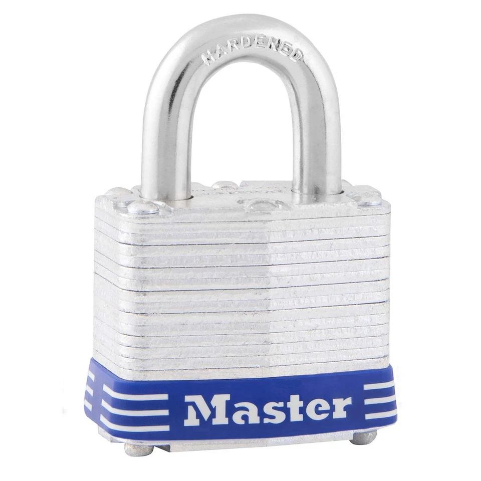 Master Lock 3EURD Lucchetto Scanalato a Chiave, blu e argento, 5,9 x 4 x 2, 5PHj - Immagine 1 di 4