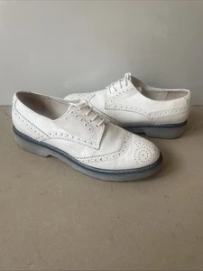Zapatos Oxford Gisel Moire Paris EU 37 US 6.5 Cuero Blanco - Imagen 1 de 6