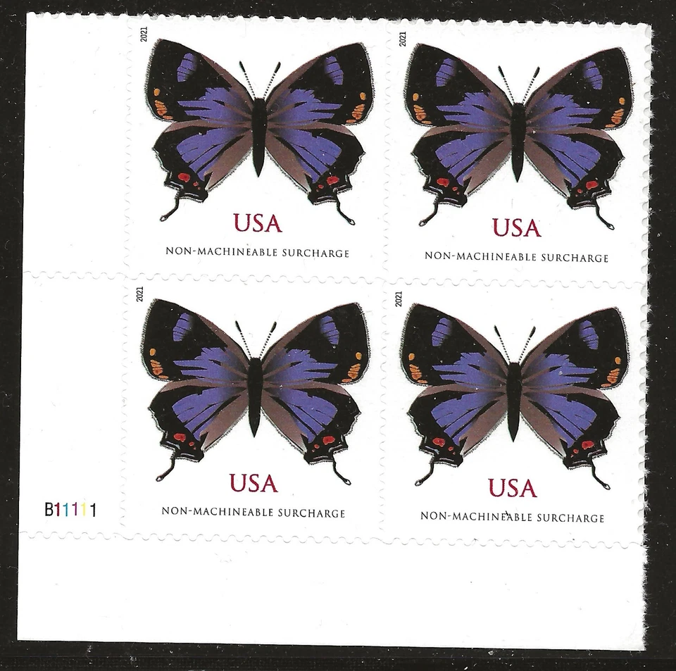 US Scott #5568, Plate Block #B11111 2021 Butterfly VF MNH Lower Left - Image 1 of 1