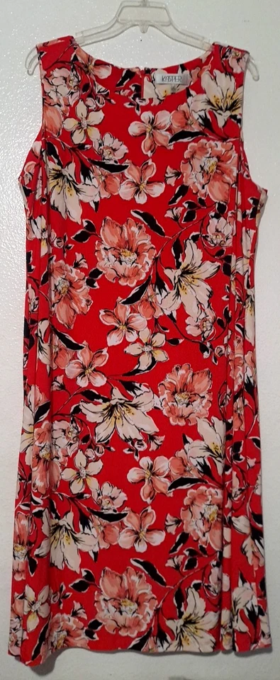 Kasper Plus Floral Sleeveless Dress, Black/Coral NEW w/ tags Size 2X Plus - Image 1 of 4