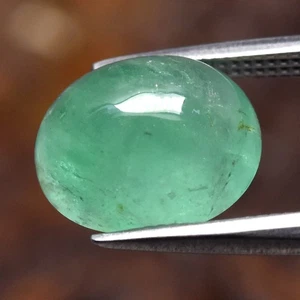 💎 2.50ct 9x7.7mm Oval Cabochon Natural Green Emerald - Nigeria Gemstone - Picture 1 of 4