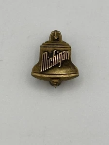 Vintage Michigan Glocke Pin gestempelt 1/10 10k Gold GF Metall - Bild 1 von 3