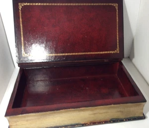 Decorative Faux Book Storage Box Vintage Leather Style 9 X 6 X 1.75 - Picture 1 of 7