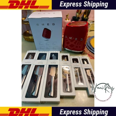 Ensemble de blocs de cuisine SMEG 7 pièces en acier inoxydable couleur ROUGE ... - Photo 1/4