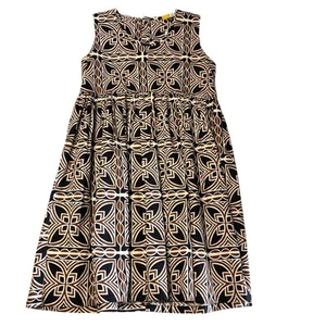 NWT Girls Sz 12 Sleeveless Dress Black Brown White Tribal Floral Sunday Best - Picture 1 of 8