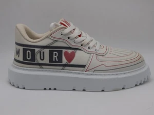 Zapatilla Dior Addict Dioramour D Ajedrez Corazón Blanca, Hecha en Italia Para Mujer Talla 10 - Imagen 1 de 13