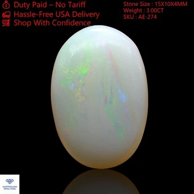 3,00 quilates ovalado australiano ópalo de fuego cabujón diseñador piedra... - Imagen 1 de 4