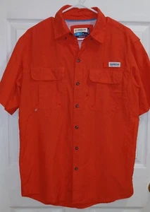 Magellan Fish Gear Button Down Orange Mens Small Mag Wick  Shirt  - Picture 1 of 9