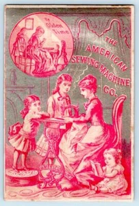 1880's ORANGE MA G M MAYO AGENT AMERICAN SEWING MACHINE CO VICTORIAN TRADE CARD - Picture 1 of 2