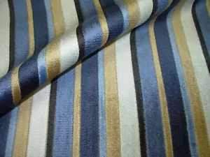 8 YDS STROHEIM CUT VELVET STRIPES UPHOLSTERY FABRIC FOR LESS - Picture 1 of 3