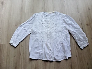 Camicetta Levis donna S bianca fascia colletto manica 3/4 prateria contadina boho top nuova senza etichette - Foto 1 di 16