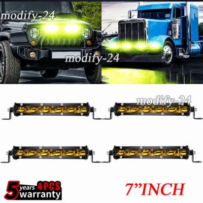 4x Lámparas antiniebla LED amarillas de trabajo de 7" para conducción aptas para camiones Peterbilt Kenworth Foto 1 de 4