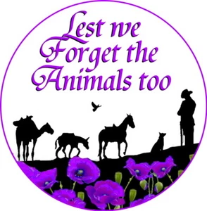 Purple Poppy Badge Remembrance Day Red Poppy Animals of war Lest We Forget - Picture 1 of 8