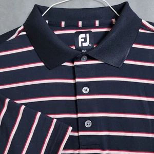 L FOOTJOY POLO HOMBRE CAMISA NEGRO/ROJO/BLANCO RAYAS 12%spandex - Imagen 1 de 6