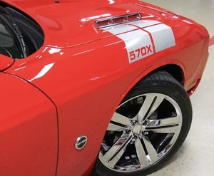 OEM Saleen 570X Decals Upper Fender Hood New 2PC Left & Right Fits Challenger - Picture 1 of 4