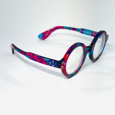 Anglo American Optical MOD 180E Thick Rimmed True Round Eyeglasses Frame England - Image 1 of 4