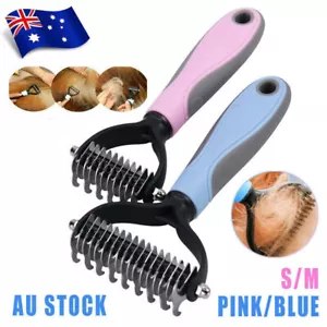 Dog Pet Cat Grooming Comb Brush Undercoat Rake Dematting Deshedding Trimmer AU - Picture 1 of 16
