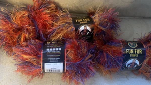 Lion Brand Yarn Fun Fur Stripes Bulky Mexicana 3-4 Skeins - Picture 1 of 7