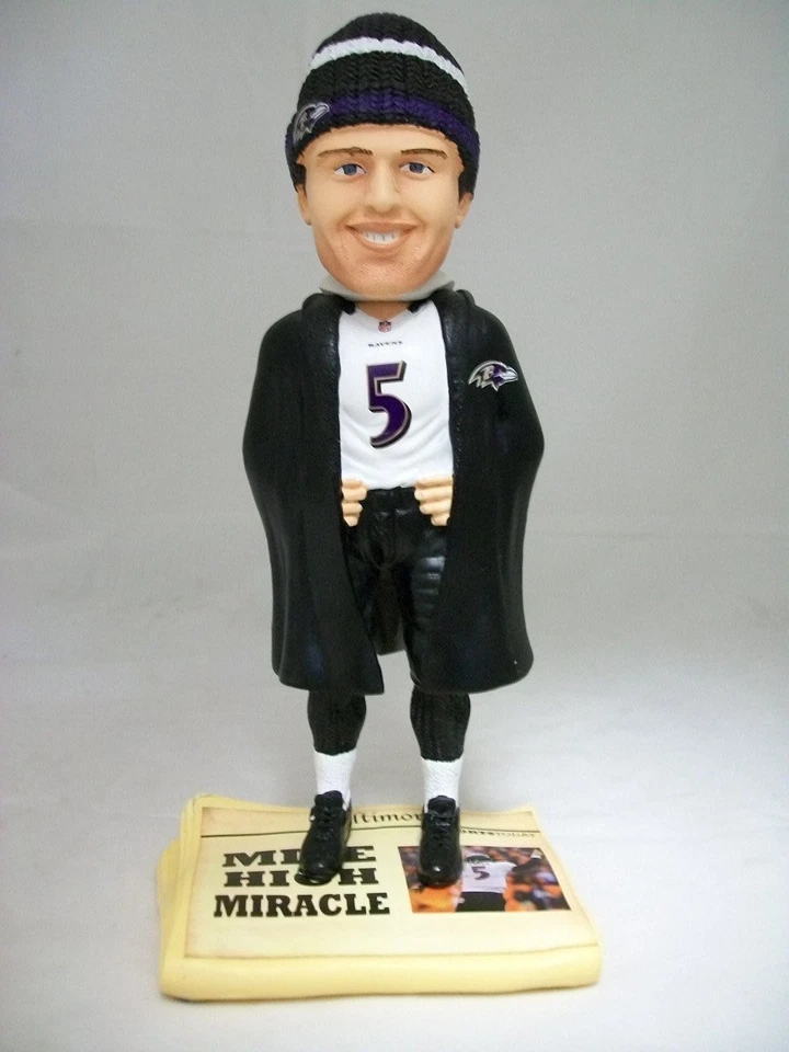 Joe Flacco Baltimore Ravens Mile High Miracle Periódico Base Bobblehead Foto 1 de 1