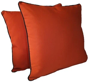 D&M Polyester 18"x18" Indoor/outdoor Decorative Throw Pillow, set of 2, Orange - Picture 1 of 1