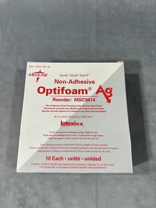 Optifoam Medicazioni Antimicrobiche Non Adesive AG 4" x 4" - Confezione da 10 - Foto 1 di 5