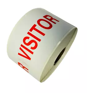 Etichette Adesive Identificazione Visitatore 3x2 ROSSO Solo 500 Adesivi per Rotolo - Foto 1 di 4