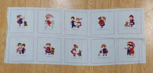 VTG Cranston Love Makes the World Go Round Cotton Fabric 10 Square Panel 17x43 - Picture 1 of 13