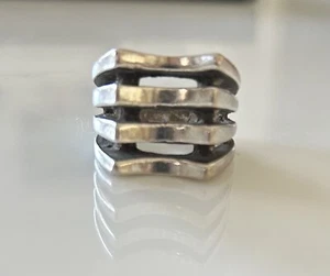 Anello Modernariato Grosso Messicano Argento Sterling .925 TV-47 Misura 6,75" - Foto 1 di 6