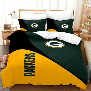 Green Bay Packers Comforter Cover 3PCS Bedding Set Duvet/Quilt Cover Pillowcases