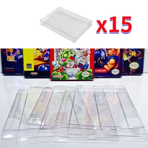 15 Box Protectors for NINTENDO NES Video Game Boxes! Clear Display Cases CIB New - Picture 1 of 10