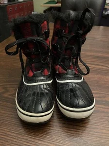 SOREL Women's Red Black Buffalo Plaid Torino Lace up Waterproof Winter Boots 7 - Picture 1 of 9