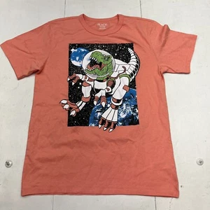 The Children’s Place Orange Space Dino Print Short Sleeve T-Shirt Boys Size L  - Picture 1 of 7