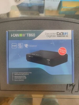 i-CAN T860 - DECODER DIGITALE TERRESTRE HD DVB-T2, USB, HDMI, PARENTAL CONTROL - Immagine 1 di 4