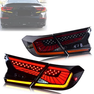 LED Tail Lights for Honda Accord 2018-2023 10th Gen Black Rear Lamps Assembly - Imagen 1 de 6