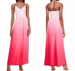 Express Ombre Dip Dye Pink Halter Maxi Dress Size Medium Petite nwt (0475) Read - Picture 1 of 11
