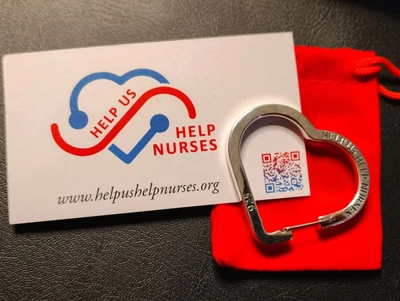 Llavero de plata maciza .925 "Tú haces la diferencia" ayúdanos a ayudar a las enfermeras. Sin fines de lucro Foto 1 de 4