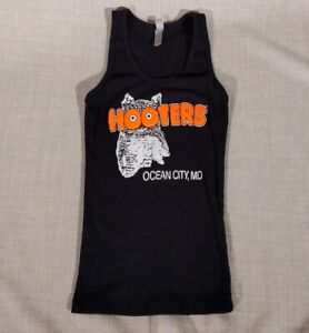 Hooters Ocean City MD Black Tank Top Uniform Hooters Makes You Happy Size S