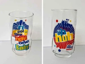 3 Diet Pepsi Soda Advertising "You Got the Right One Baby" Glass Tumblers THREE - Picture 1 of 3