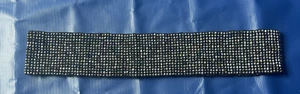 Rocailles für Damen Gürtel dunkel gold silber klar Stretch - Bild 1 von 9