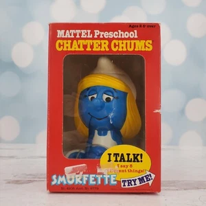 Vintage 1982 Mattel Preschool Chatter Chums Smurfette Smurf Talking Toy - Picture 1 of 9