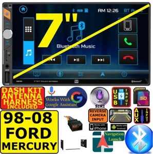 FITS SELECTED 1998-08 FORD MERCURY 7" BLUETOOTH USB SD AUX CAR RADIO STEREO PKG - Picture 1 of 11